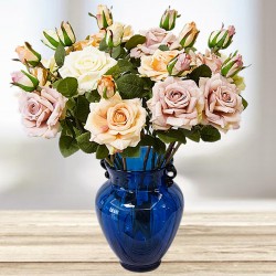 beautiful rose artificial silk flowers large retro home decor fake white faux rose artificial flowers vintage wedding decoration