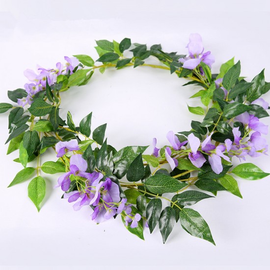Wisteria Artificial Flowers Vine Garland Wedding Arch Decor Backdrop Fake Plants Foliage Rattan Trailing Faux Flowers Ivy Wall Wisteria Artificial Flowers Vine Garland Wedding Arch Decor Backdrop Fake Plants Foliage Rattan Trailing Faux Flowers Ivy Wall