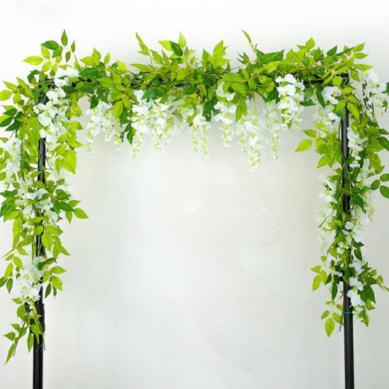 Wisteria Artificial Flowers Vine Garland Wedding Arch Decor Backdrop Fake Plants Foliage Rattan Trailing Faux Flowers Ivy Wall Wisteria Artificial Flowers Vine Garland Wedding Arch Decor Backdrop Fake Plants Foliage Rattan Trailing Faux Flowers Ivy Wall