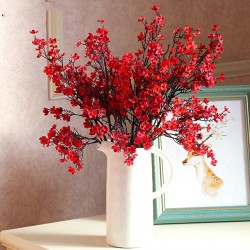 pink cherry blossom plastic branch artificial silk flowers sakura for wedding home store decoration white fake flowers DIY dec