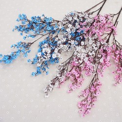 pink cherry blossom plastic branch artificial silk flowers sakura for wedding home store decoration white fake flowers DIY dec