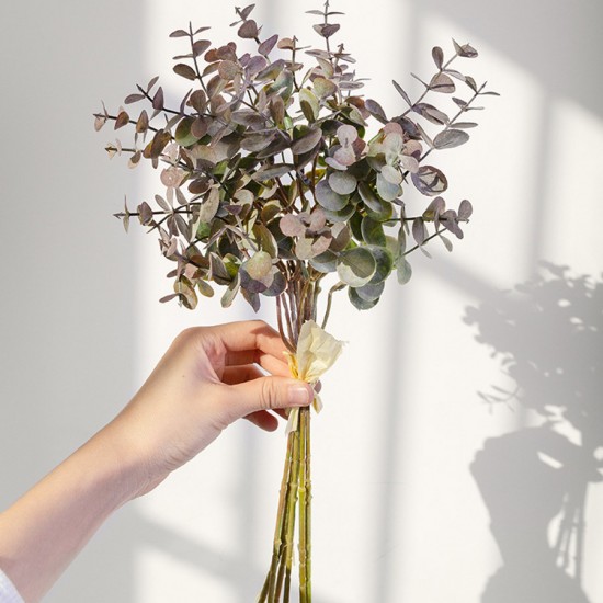 6pcs Artificial Plastic Eucalyptus Bouquet Green Coffee Wedding Decoration Arrangment Faux Foliage Fake Plants Branch Home Decor 6pcs Artificial Plastic Eucalyptus Bouquet Green Coffee Wedding Decoration Arrangment Faux Foliage Fake Plants Branch Home Decor