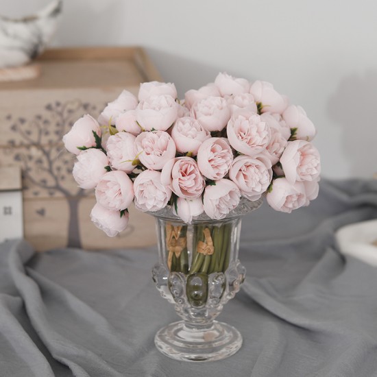 27heads Pink Roses Peony Artificial Flowers Silk Bouquet for Table Vase Arrange Home Wedding Decoration Roses Fake Flowers 27heads Pink Roses Peony Artificial Flowers Silk Bouquet for Table Vase Arrange Home Wedding Decoration Roses Fake Flowers