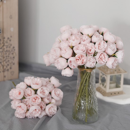 27heads Pink Roses Peony Artificial Flowers Silk Bouquet for Table Vase Arrange Home Wedding Decoration Roses Fake Flowers 27heads Pink Roses Peony Artificial Flowers Silk Bouquet for Table Vase Arrange Home Wedding Decoration Roses Fake Flowers